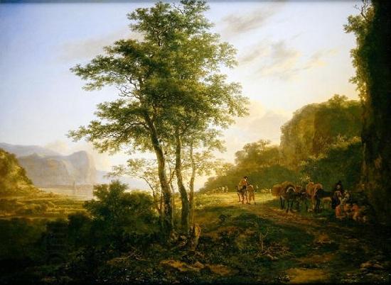 Jan Both Italianate Landscape with travellers oil painting picture